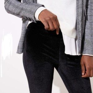 Loft Black Velvet Leggings Pants Size M Stretch